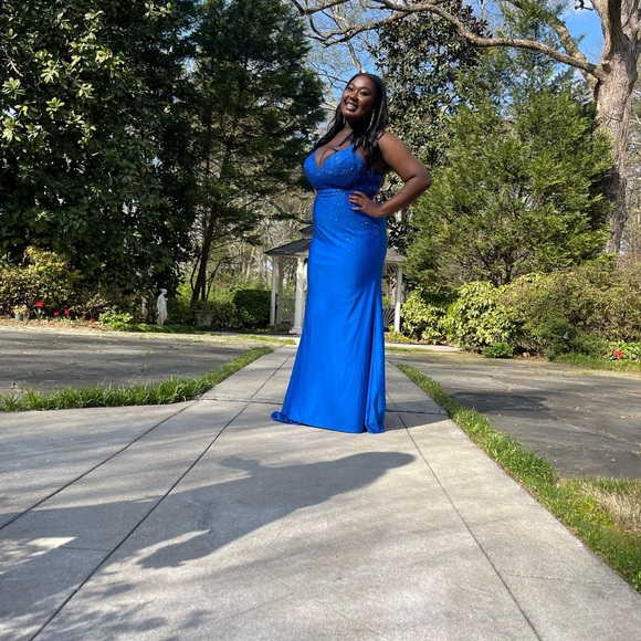 Royal Blue Prom Dress - Picture 6 of 9